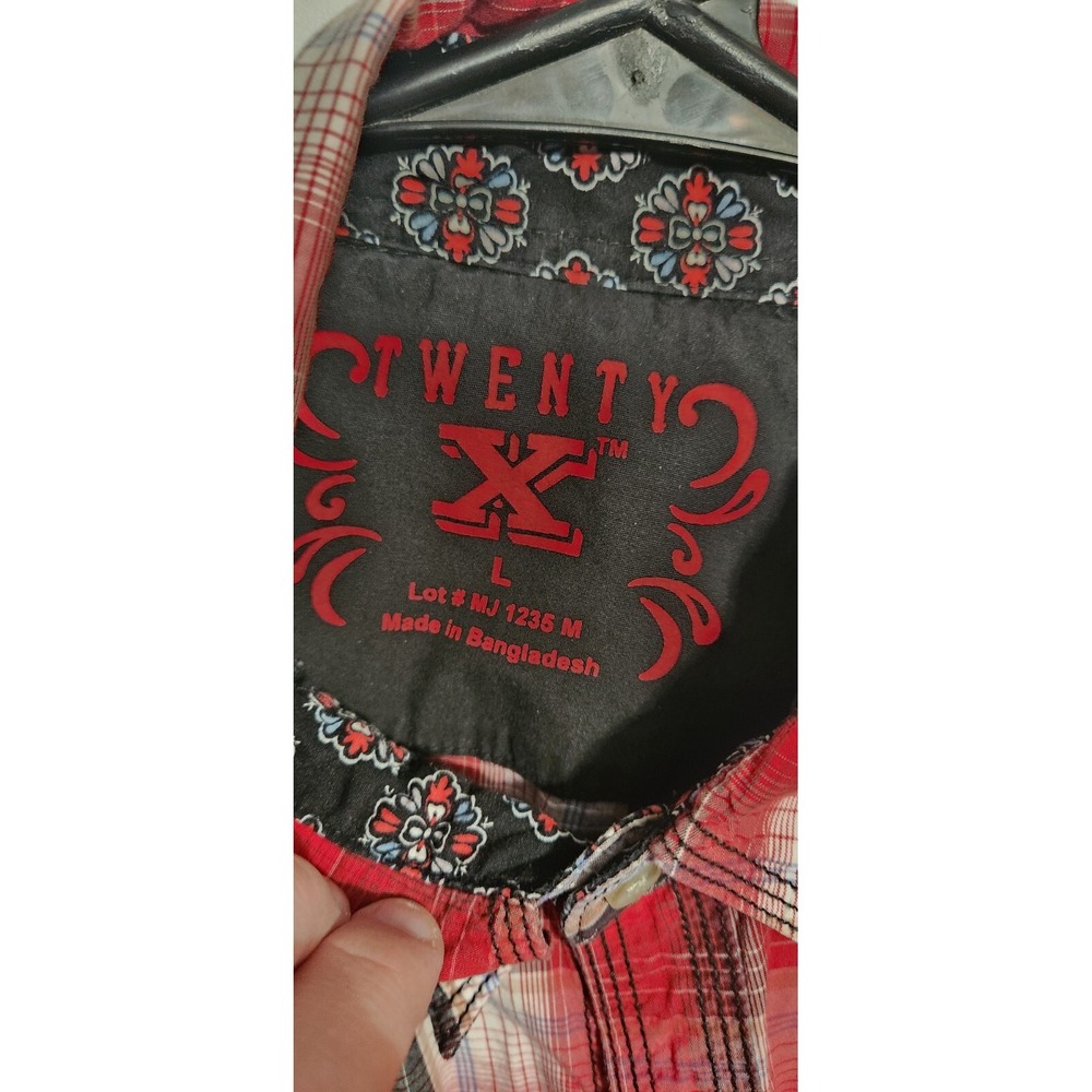 Wrangler Mens Twenty X Western Shirt Pearl Snap Size Large - Picture 2 of 3